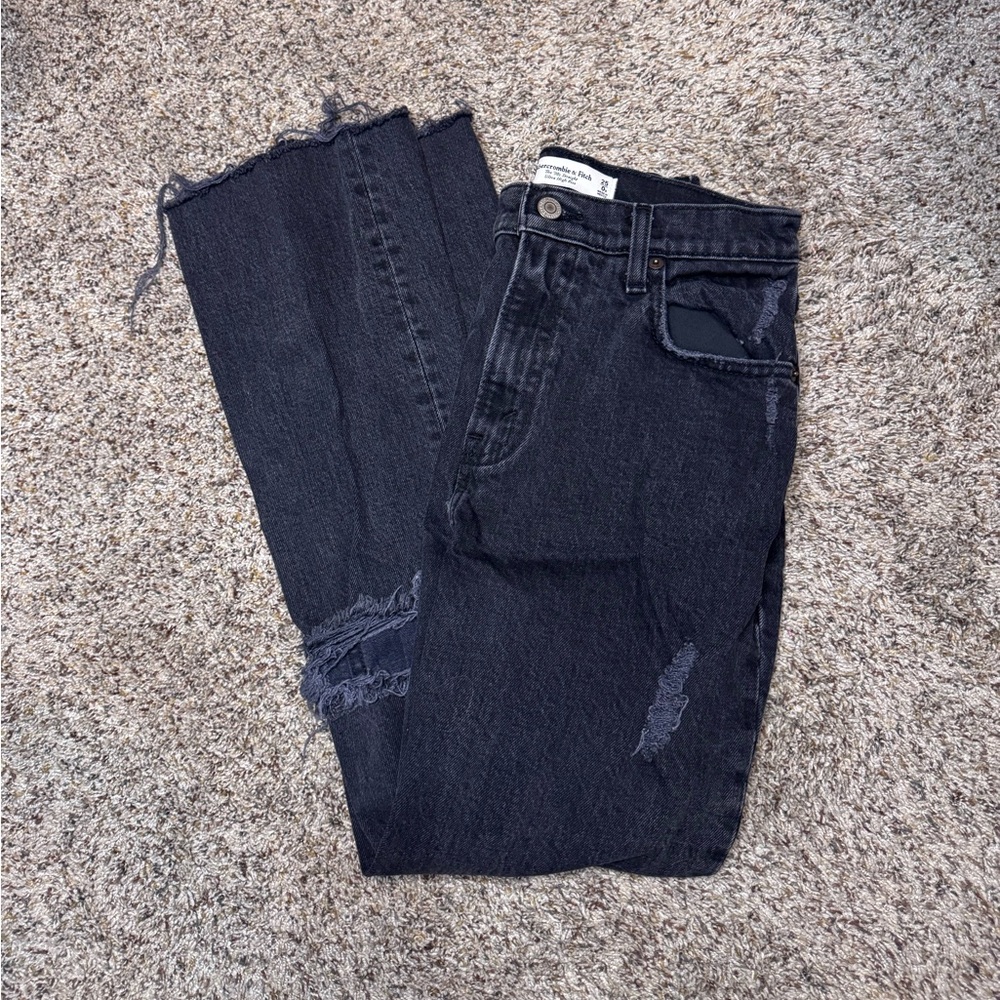 Abercrombie & Fitch Black 90’s straight ultra high rise